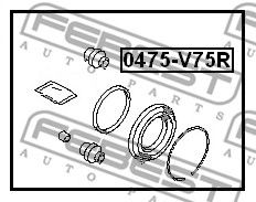 Купить FEBEST 0475-V75R Ремкомплект задн суппорта MITSUBISHI PAJERO IV/MONTERO V87W/V97W 2006- 0475-V75R