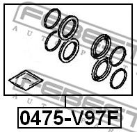 Купить FEBEST 0475V97F ремкомплект суппорта тормозного! перед.\ Mitsubishi Pajero 06->