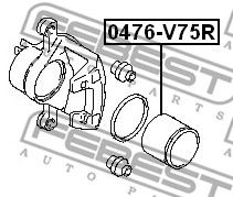 Купить FEBEST 0476-V75R Поршень суппорта задний MITSUBISHI PAJERO III/MONTERO V65W/V75W 2000-2006 0476-V75R