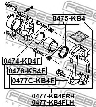 Купить FEBEST 0477KB4FLH суппорт тормозной передний левый!\Mitsudishi L 200 IV/Pajero Sport 2.5D/3.2D 98>
