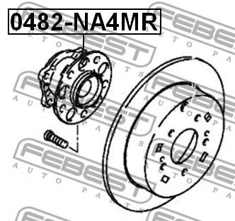 Купить FEBEST 0482-NA4MR Ступица в сборе задняя MITSUBISHI GRANDIS NA4W/NA8W (2003-2009) 0482-NA4MR