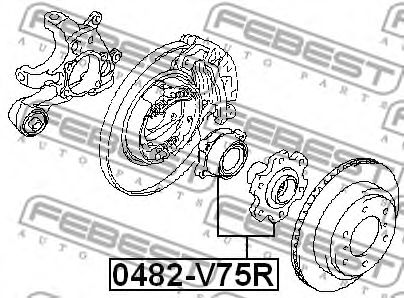 Купить FEBEST 0482-V75R Ступица в сборе задняя MITSUBISHI PAJERO III 00-06 0482-V75R