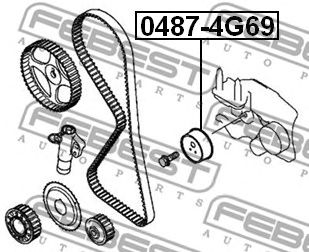 Купить FEBEST 04874G69 ролик натяжной ремня ГРМ!\ Mitsubishi Outlander/Grandis 2.4i 03>