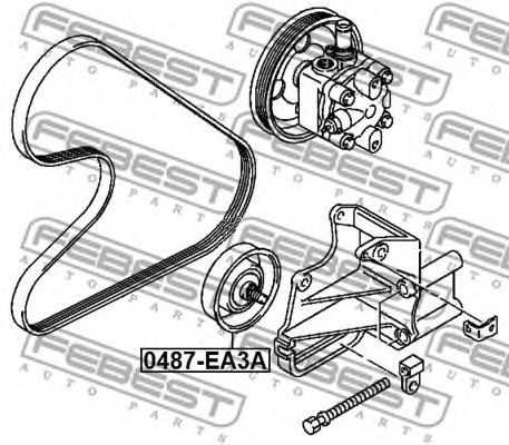 Купить FEBEST 0487EA3A ролик натяжной ремня НО!\ Mitsubishi Galant 2.0 96-00