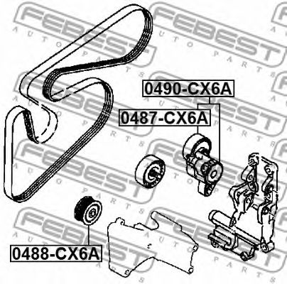 Купить FEBEST 0488CX6A ролик обводной приводного ремня!\ Mitsubishi ASX 2.0i 10>/Outlander 2.0 12>