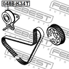 Купить FEBEST 0488K34T ролик натяжной ремня ГРМ!\ Mitsubishi Pajero/L300 2.5D/TD 86-94