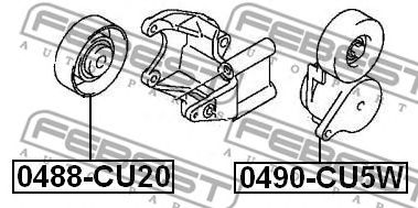 Купить FEBEST 0490-CU5W Натяжитель ремня ГРМ MITSUBISHI OUTLANDER, LANCER CS 0490-CU5W