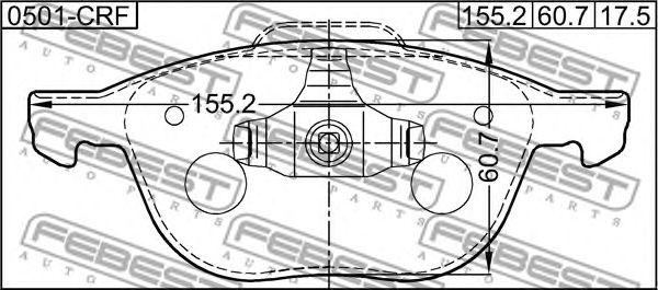 Купить FEBEST 0501CRF колодки дисковые передние!\ Ford Focus C-Max 1.6i-2.0TDCi, Mazda 3 1.4i-2.0CRDT 03>