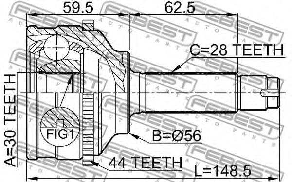 Купить FEBEST 0510-037A44 ШРУС 0510-037A44