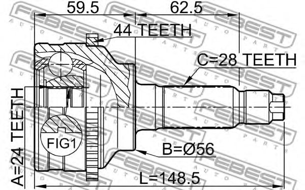 Купить FEBEST 0510-041A44 ШРУС внешний MAZDA TRIBUTE EP 2000-2004 0510-041A44