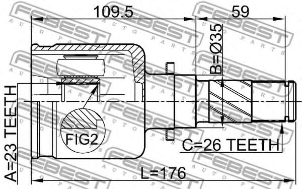 Купить FEBEST 0511-M320ATLH ШРУС 0511-M320ATLH
