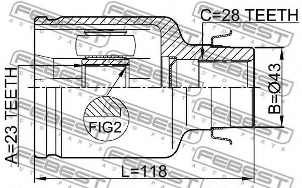 Купить FEBEST 0511-M320ATRH ШРУС 0511-M320ATRH