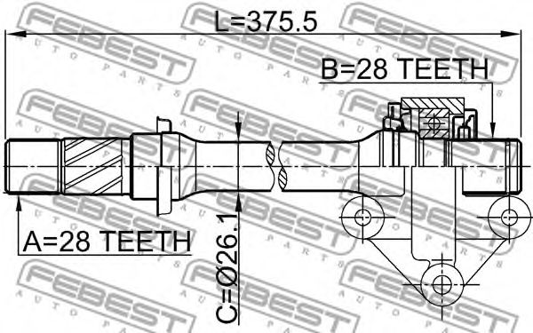 Купить FEBEST 0512-CP Вал привода MAZDA FAMILIA BJ 1998-2003 0512-CP