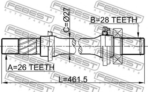 Купить FEBEST 0512-M316AT Вал привода MAZDA 3 BK 2003-2008 0512-M316AT