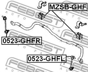 Купить FEBEST 0523GHFL тяга стабилизатора переднего левая!\ Mazda 6 07>