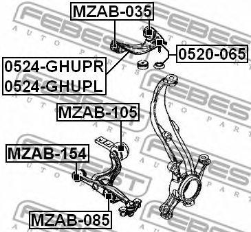Купить FEBEST 0524-GHUPR Рычаг верхн правый MAZDA 6 GH 2008-2013 0524-GHUPR
