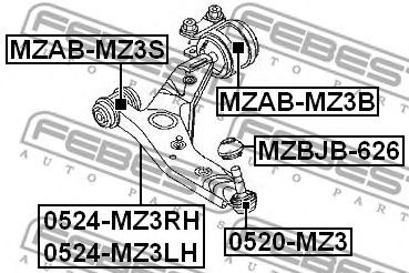 Купить FEBEST 0524-MZ3LH Рычаг подвески 0524-MZ3LH