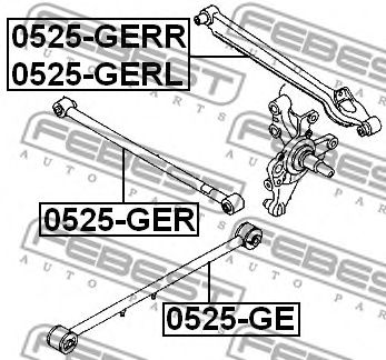 Купить FEBEST 0525GERR рычаг задней подвески !задний правый\ Mazda 626GE all 91-97/MX-6 GE 99>