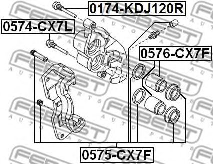 Купить FEBEST 0575CX7F рем.к-кт суппорта переднего!\ Mazda CX-7 07-12
