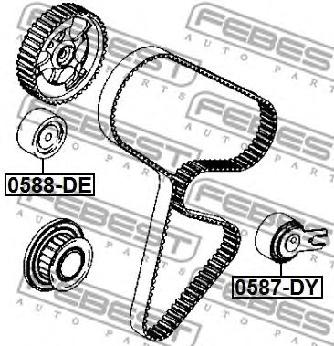 Купить FEBEST 0588DE ролик обводной ремня ГРМ!\ Citroen C3, Peugeot 206/307 1.4TD/HDi 01>