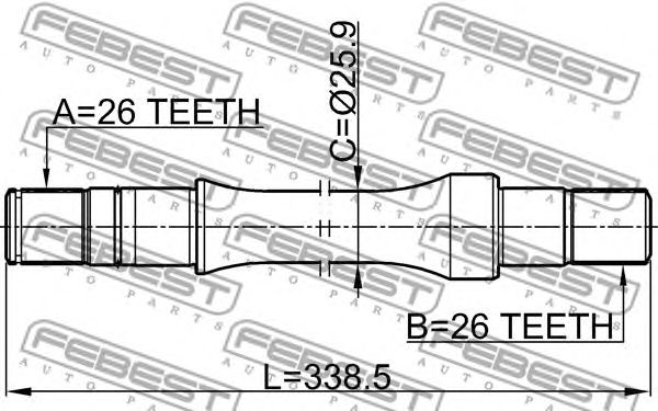 Купить FEBEST 0712-RH413 Вал привода правый SUZUKI LIANA 0712-RH413