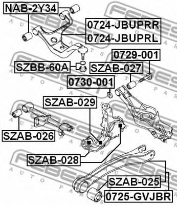 Купить FEBEST 0725GVJBR рычаг задний продольный!\ Suzuki Grand Vitara 06>
