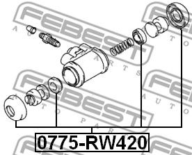 Купить FEBEST 0775-RW420 Ремкомплект задн суппорта SUZUKI SWIFT IV, SX4 0775-RW420
