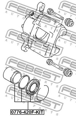 Купить FEBEST 0776-420F-KIT Поршень суппорта переднего ремкомпл 0776-420F-KIT