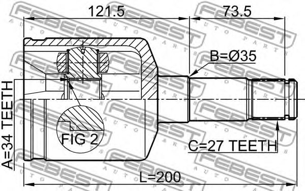 Купить FEBEST 1011-CAPLH ШРУС внутр левый OPEL ANTARA 2006- 1011-CAPLH