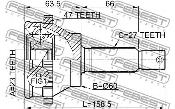 Купить FEBEST 1210-EFATA47 ШРУС 1210-EFATA47
