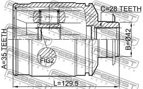 Купить FEBEST 1211-CMRH ШРУС внутренний правый KIA SORENTO 09- 1211-CMRH