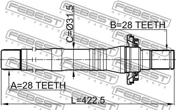 Купить FEBEST 1212-SFCL Вал привода HYUNDAI SANTA FE 06 200­6- 1212-SFCL