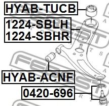 Купить FEBEST 1224-SBLH Рычаг подвески 1224-SBLH