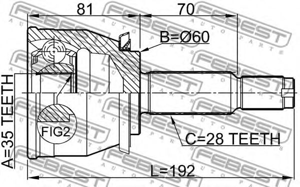 Купить FEBEST 1410-REXI ШРУС 1410-REXI