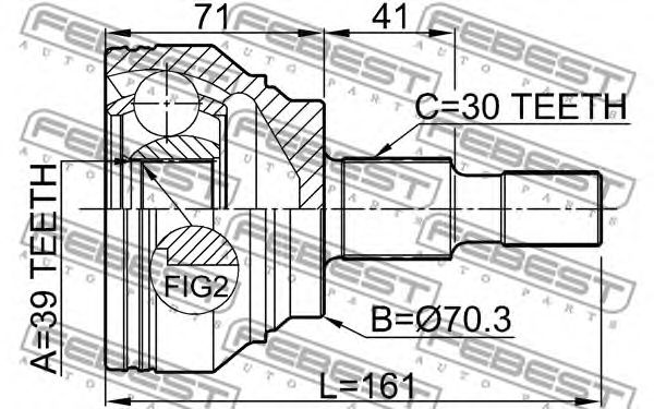 Купить FEBEST 1610-164 ШРУС внешний MERCEDES BENZ ML-CLASS 164 2004-2011 1610-164