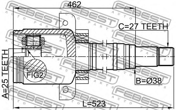 Купить FEBEST 1611-169CVTRH ШРУС внутренний правый 25x37.9x27 1611-169CVTRH