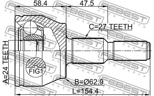 Купить FEBEST 2110-CB7 ШРУС внешний 24X63X27 FORD FOCUS III CB8 2011- 2110-CB7