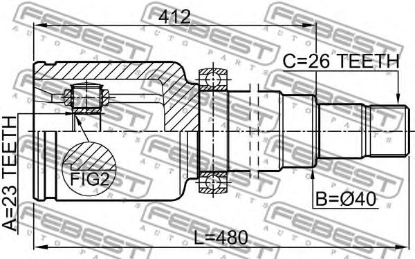 Купить FEBEST 2111-CB320ATRH ШРУС 2111-CB320ATRH