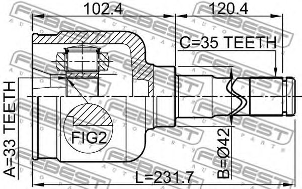 Купить FEBEST 2111-GELH ШРУС внутр левый FORD MONDEO GE 2000-2007 2111-GELH