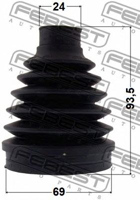 Купить FEBEST 2115P-KUGR Пыльник ШРУСа внутренний 69X93.5X24 FORD KUGA CBV 2008- 2115P-KUGR