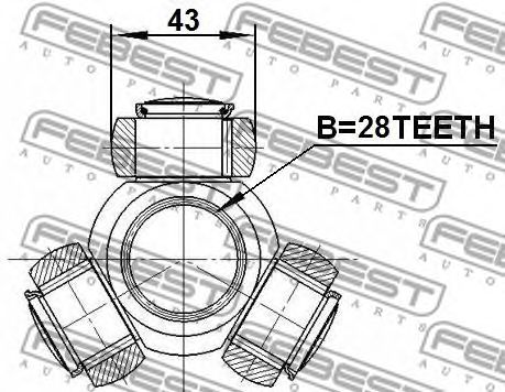 Купить FEBEST 2116-CA220 Трипоид ШРУСа 2116-CA220