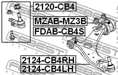 Купить FEBEST 2124-CB4RH Рычаг правый FORD FOCUS II CB4 2008-2011 2124-CB4RH