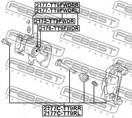 Купить FEBEST 2176-TT9FWDR Поршень суппота задний FORD TRANSIT TT9 2006-2013 2176-TT9FWDR