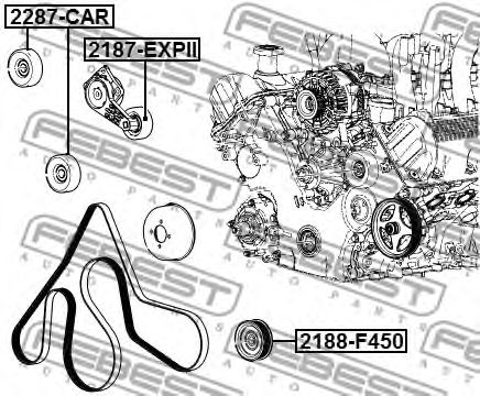 Купить FEBEST 2188-F450 Ролик обводной 2188-F450