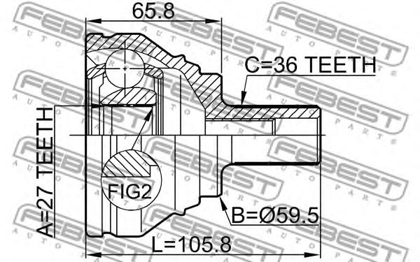 Купить FEBEST 2310-031 ШРУС наружный 27x59.5x36