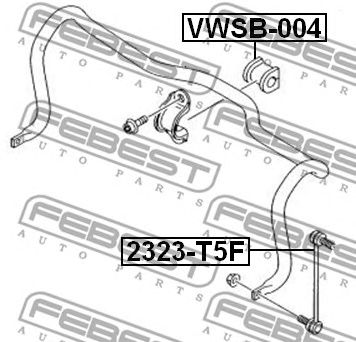 Купить FEBEST 2323-T5F Тяга стабилизатора передняя VOLKSWAGEN TRANSPORTER T5 2003-2011 2323-T5F