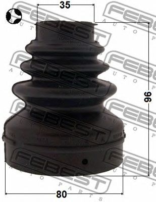 Купить FEBEST 2515-C4T Пыльник ШРУСа внутренний 80х96х35 CITROEN C5 2008- 2515-C4T