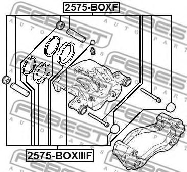 Купить FEBEST 2575-BOXF Ремкомплект передн суппорта CITROEN RELAY III 2006- 2575-BOXF