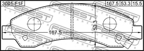 Купить FEBEST 3001-F1F Колодки тормозные дисковые 3001-F1F