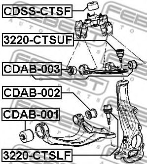 Купить FEBEST 3220-CTSUF Опора шаровая перед верх рычага CADILLAC CTS 2011-2015 3220-CTSUF